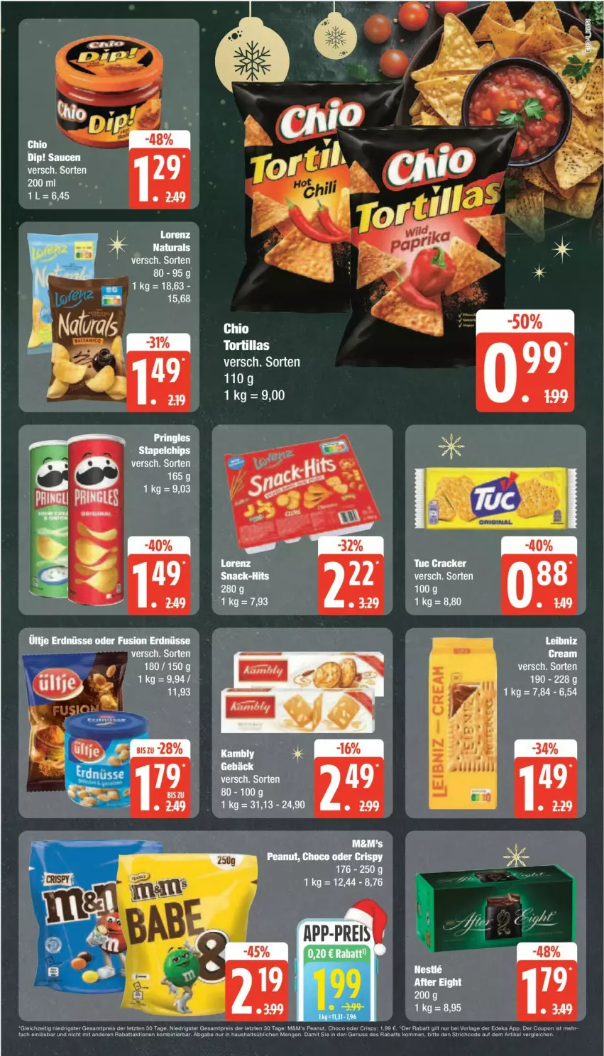 Aktueller Prospekt Edeka - Prospekte - von 16.12 bis 21.12.2024 - strona 19 - produkty: dip, eis, lorenz, natur, natura, pringles, reis, ring, sauce, saucen