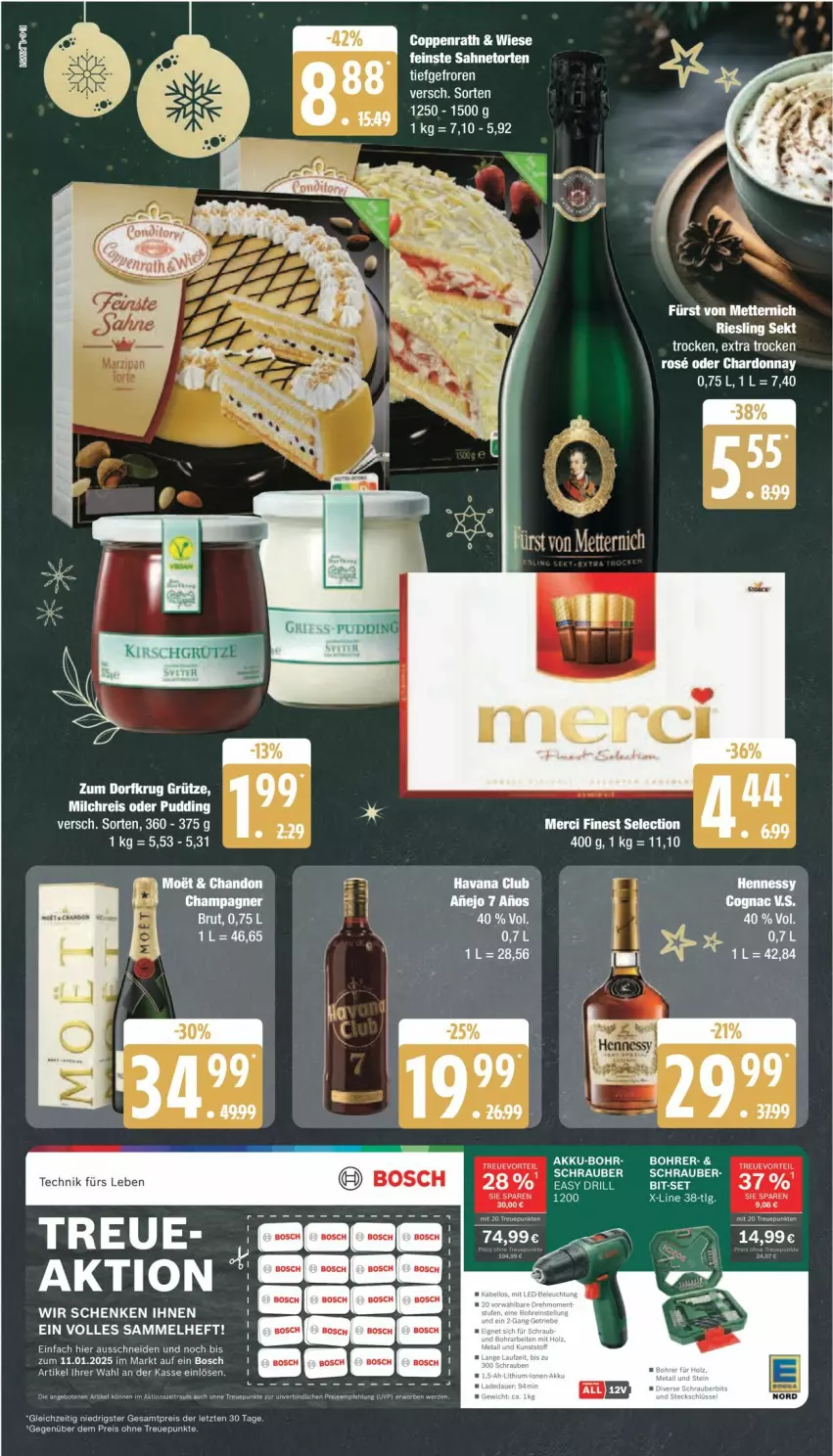 Aktueller Prospekt Edeka - Prospekte - von 16.12 bis 21.12.2024 - strona 6 - produkty: akku, bier, bosch, brut, Cognac, coppenrath, eier, eis, fürst von metternich, grütze, Havana Club, Mett, metternich, reis, Ti, ZTE, Zum Dorfkrug