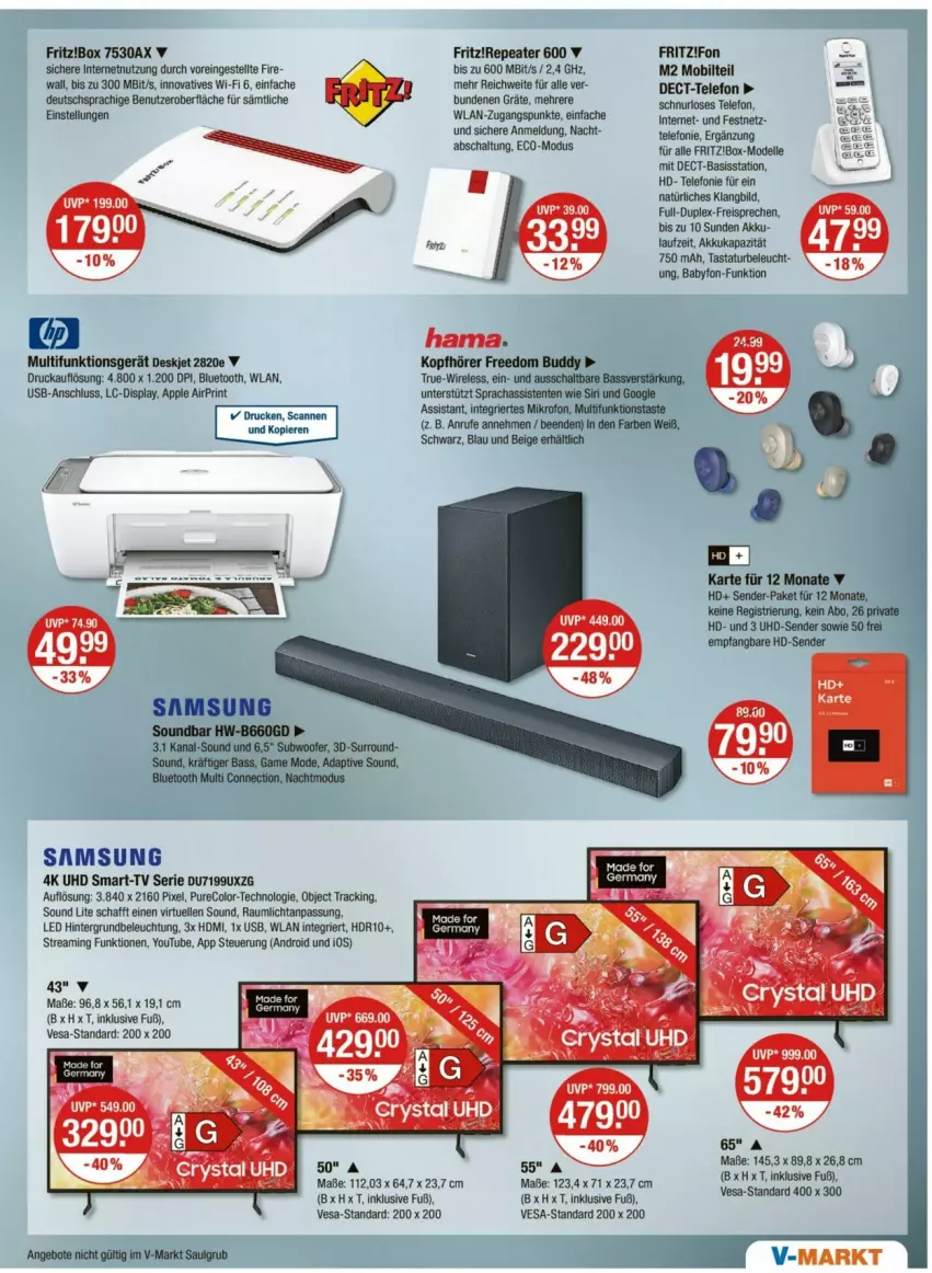 Aktueller Prospekt Vmarkt - Prospekte - von 15.05 bis 21.05.2025 - strona 21 - produkty: akku, angebot, angebote, Apple, beleuchtung, dell, eis, elle, ente, fritz, HDMI, LG, Mode, reis, Samsung, Schal, Schnurloses Telefon, soundbar, Subwoofer, Tastatur, telefon, Ti, uhd, usb, Yo
