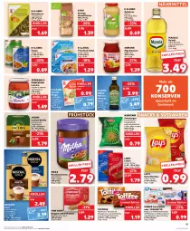 Gazetka promocyjna Kaufland - Gazetka - ważna od 08.03 do 08.03.2023 - strona 15 - produkty: angebot, angebote, apfel, apfelmus, auer, bier, bio, Blaubeer, caramel, chips, classico, cola, creme, eis, espresso, fisch, gin, haselnuss, Haselnusscreme, homann, instant-kaffee, jacobs, joghur, joghurt, kaffee, kaffeespezialitäten, kartoffel, kartoffelchips, kartoffelpuffer, Käse, keimöl, Kinder, kinder schokolade, Konserven, korn, Kürbis, kürbiskerne, lay's, Letscho, lindor, lindt, mais, mazola, mehl, milch, milka, natives olivenöl, natur, Nescafé, nescafé gold, Nougatcreme, nuss, oder yogurette, ohne palmöl, olive, oliven, olivenöl, olivenöl extra, paprika, riegel, salat, salz, Salzstange, Salzstangen, sauce, schoko, schokolade, snack, snacks, Spezi, suppe, süsswaren, thunfisch, Ti, toffifee, tomate, tomaten, tomatensauce, tortilla, vollmilch, wein, weizenmehl, wrap, wraps, Yo, yogurette