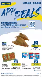 Gazetka promocyjna Metro - App Deals - Gazetka - ważna od 17.05 do 17.05.2025 - strona 1 - produkty: abholpreise, actimel, angebot, angebote, coupon, danone, eis, fisch, fische, Fischer, ilag, Käse, Käsekrainer, küche, Küchen, Metro, Rauch, reis, rwe, Schere, scholl, Ti, Wild