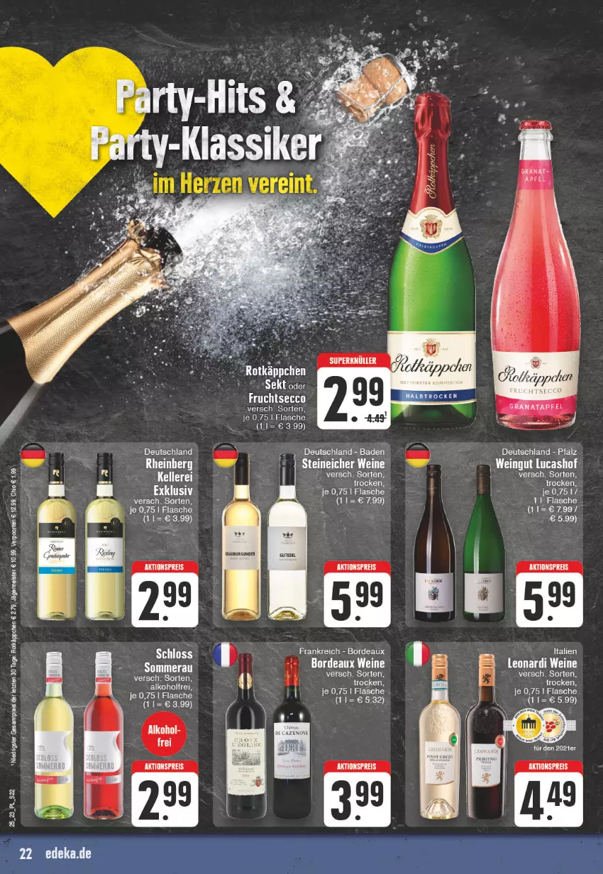 Aktueller Prospekt E Center - Angebote der Woche - von 12.06 bis 17.06.2023 - strona 22 - produkty: aktionspreis, alkohol, apfel, Bad, ecco, eis, flasche, frucht, fruchtsecco, Germ, jägermeister, LG, Meister, Rana, reis, rotkäppchen, sekt, Ti, verpoorten, wein, weine, ZTE