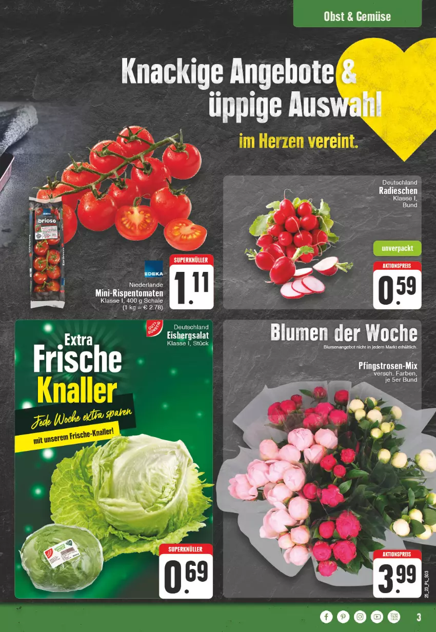 Aktueller Prospekt E Center - Angebote der Woche - von 12.06 bis 17.06.2023 - strona 3 - produkty: aktionspreis, angebot, angebote, eis, ente, mini-rispentomaten, obst, radieschen, reis, rispentomaten, Schal, Schale, Ti, tomate, tomaten