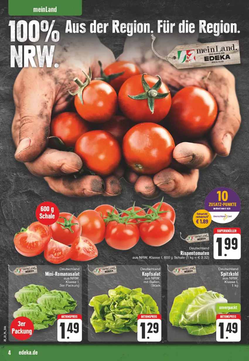 Aktueller Prospekt E Center - Angebote der Woche - von 12.06 bis 17.06.2023 - strona 4 - produkty: aktionspreis, ball, eis, kopfsalat, reis, rispentomaten, Romanasalat, salat, Schal, Schale, spitzkohl, Ti, tomate, tomaten