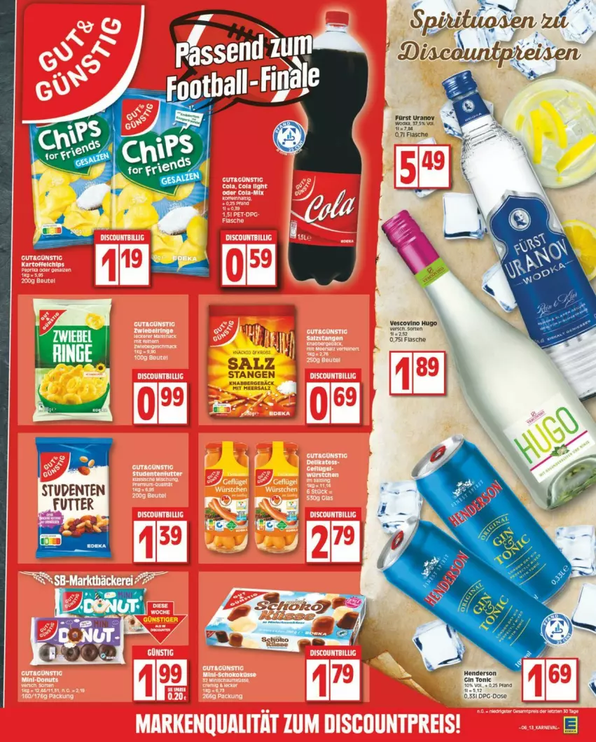 Aktueller Prospekt Edeka - Prospekte - von 03.02 bis 10.02.2024 - strona 13 - produkty: ente, flasche, hugo, vescovino