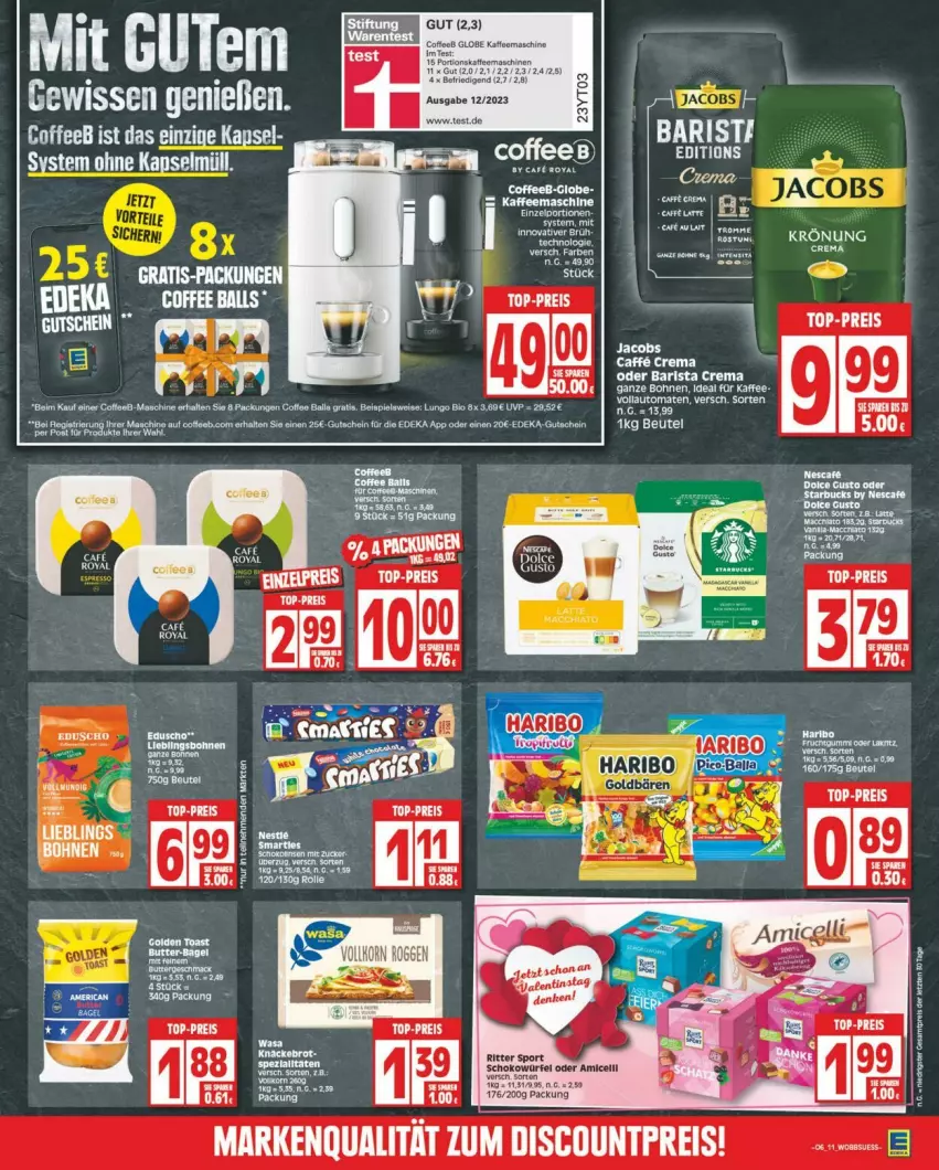 Aktueller Prospekt Edeka - Prospekte - von 03.02 bis 10.02.2024 - strona 8 - produkty: eier, eis, jacobs, kaffee, kaffeemaschine, nescafe, pizza, reis, Ti, top-preis