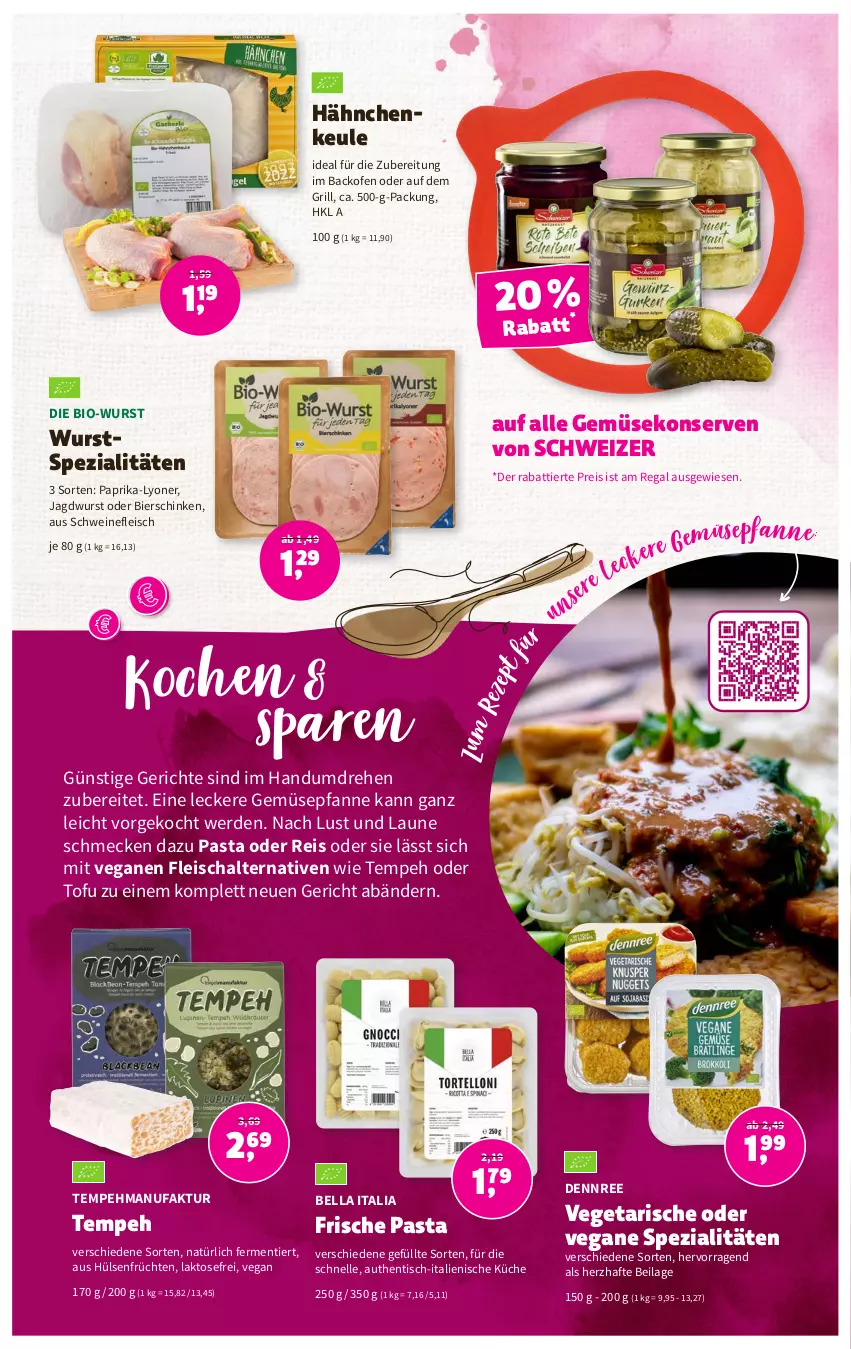 Aktueller Prospekt Denns Biomarkt - Prospekte - von 01.02 bis 14.02.2023 - strona 5 - produkty: backofen, bier, bierschinken, bio, dennree, eis, elle, erde, Faktu, fleisch, Fleischalternative, Frische Pasta, früchte, früchten, Gemüsekonserve, grill, hülsenfrüchte, ilag, jagdwurst, Konserven, küche, lyoner, Ofen, paprika, pasta, pfanne, regal, reis, Schal, schinken, schwein, schweine, schweinefleisch, senf, Spezi, Ti, tisch, Tofu, Vegeta, wein, weine, wurst, Yo