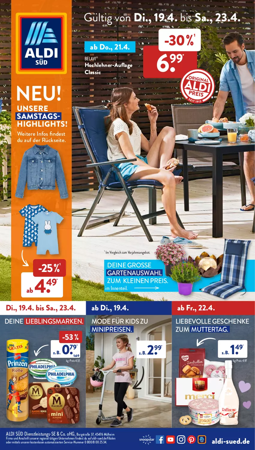 Aktueller Prospekt AldiSud - ALDI Aktuell - von 19.04 bis 23.04.2022 - strona 1 - produkty: aldi, angebot, auto, eis, ente, Garten, leine, Mode, reis, resa, Ti