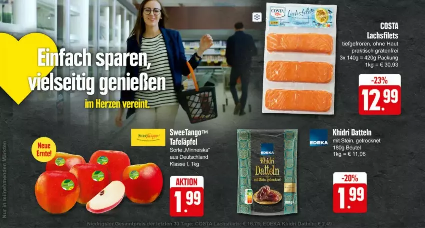 Aktueller Prospekt Edeka - Prospekte - von 28.08 bis 04.09.2024 - strona 1 - produkty: Datteln, filet, filets, lachs, lachsfilet, lachsfilets