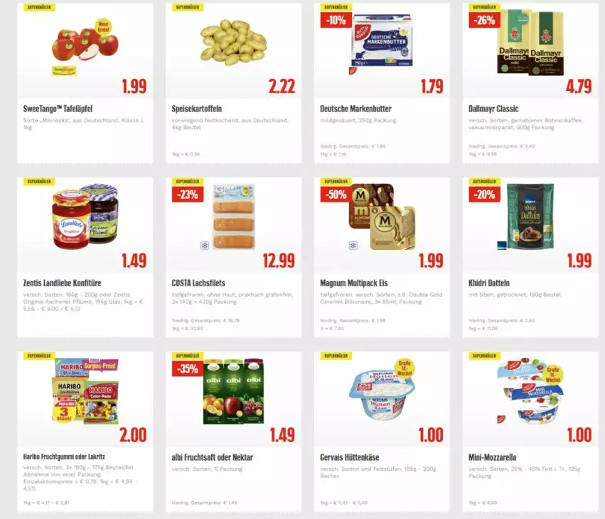 Aktueller Prospekt Edeka - Prospekte - von 28.08 bis 04.09.2024 - strona 2 - produkty: butter, dallmayr, Datteln, eis, filet, filets, frucht, fruchtsaft, gervais, haribo, kartoffel, kartoffeln, Käse, konfitüre, lachs, lachsfilet, lachsfilets, Lakritz, landliebe, magnum, markenbutter, mozzarella, Nektar, oder lakritz, rel, saft, speisekartoffeln, tafeläpfel, Ti, zentis