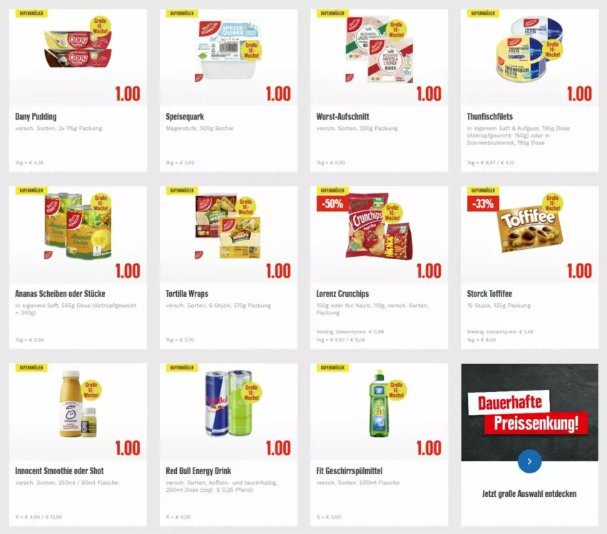 Aktueller Prospekt Edeka - Prospekte - von 28.08 bis 04.09.2024 - strona 3 - produkty: ananas, auer, aufschnitt, chips, crunchips, Dany, decke, drink, eis, energy drink, filet, filets, fisch, geschirr, geschirrspülmittel, Innocent, lorenz, lorenz crunchips, pudding, quark, red bull, reis, reiss, smoothie, speisequark, spülmittel, storck, thunfisch, Ti, toffifee, tortilla, wrap, wraps, wurst