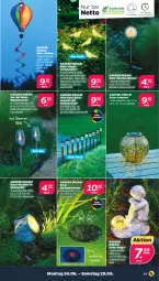 Gazetka promocyjna Netto - Woche 26 - Gazetka - ważna od 29.06 do 29.06.2024 - strona 17 - produkty: auer, ball, blume, brunnen, edelstahl, Engel, Kette, lamm, laterne, leds, Leuchte, lichterkette, Ria, ring, rwe, solarleuchte, Ti