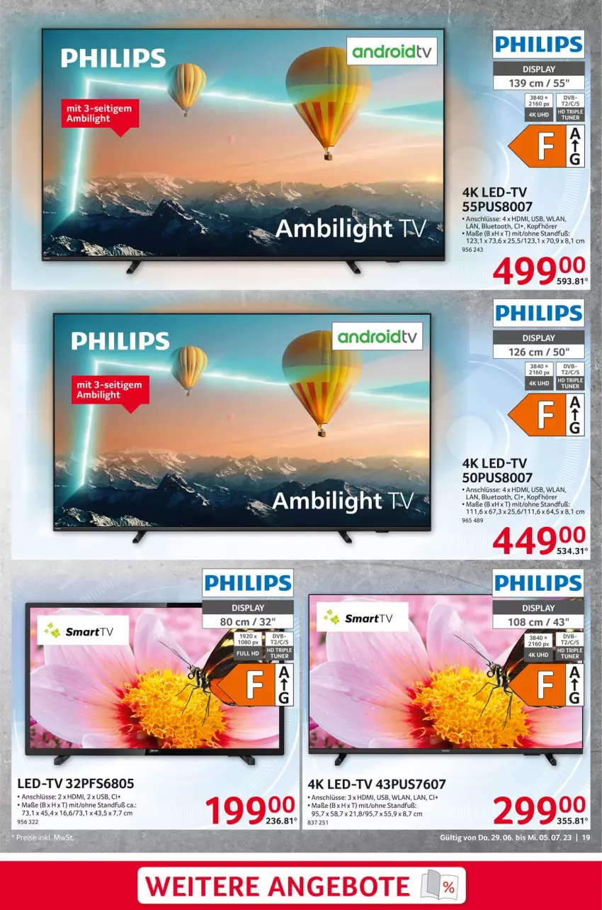 Aktueller Prospekt Selgros - Nonfood - von 29.06 bis 05.07.2023 - strona 19 - produkty: angebot, angebote, dvb, HDMI, kopfhörer, LG, Philips, Ti, tuner, usb