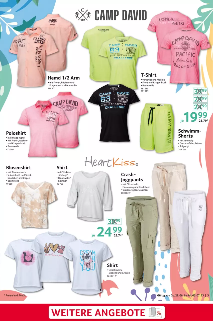 Aktueller Prospekt Selgros - Nonfood - von 29.06 bis 05.07.2023 - strona 3 - produkty: angebot, angebote, Bau, baumwolle, bluse, dell, elle, hemd, Mode, poloshirt, shirt, shorts, slip, T-Shirt, Ti, wolle