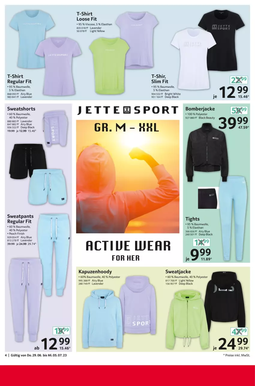 Aktueller Prospekt Selgros - Nonfood - von 29.06 bis 05.07.2023 - strona 4 - produkty: Bau, baumwolle, eis, Finish, Jacke, lack, Loose, Pants, reis, shirt, shorts, sweatjacke, sweatshorts, T-Shirt, Ti, wolle