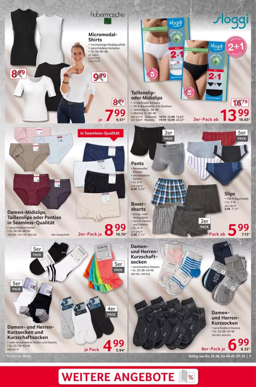 Aktueller Prospekt Selgros - Nonfood - von 29.06 bis 05.07.2023 - strona 7 - produkty: Bau, baumwolle, eis, Kurzschaftsocken, Pants, Ria, shirt, shirts, slip, slips, socken, Taillenslip, Ti, wolle