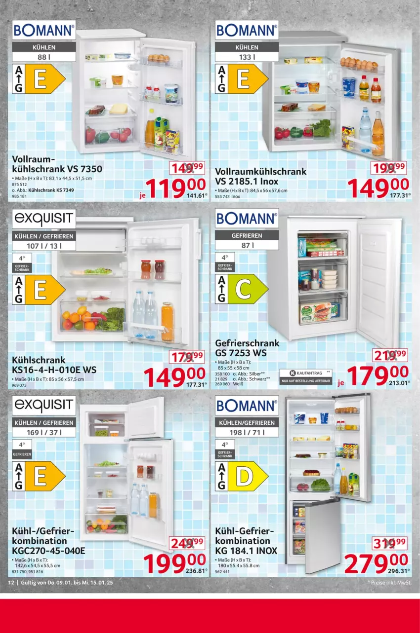 Aktueller Prospekt Selgros - Non Food - von 09.01 bis 15.01.2025 - strona 12 - produkty: bomann, Elan, gefrierschrank, kühlschrank, Schrank, Ti