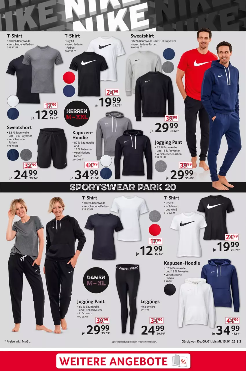 Aktueller Prospekt Selgros - Non Food - von 09.01 bis 15.01.2025 - strona 3 - produkty: Bau, baumwolle, eis, gin, kleid, Kleidung, leggings, reis, shirt, Sport, Sweatshirt, T-Shirt, Ti, wolle