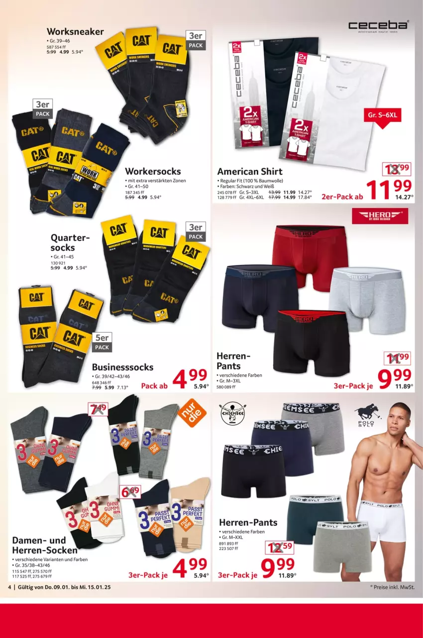 Aktueller Prospekt Selgros - Non Food - von 09.01 bis 15.01.2025 - strona 4 - produkty: Bau, baumwolle, eis, herren-pants, herren-socken, Pants, reis, Ria, shirt, sneaker, socken, Ti, wolle