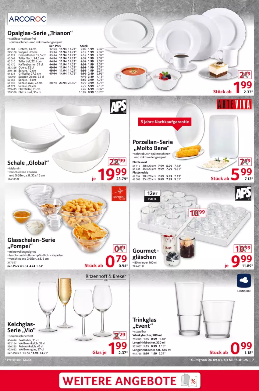 Aktueller Prospekt Selgros - Non Food - von 09.01 bis 15.01.2025 - strona 7 - produkty: angebot, angebote, Becher, dessert, Dessertteller, drink, elle, grill, Grillteller, kaffee, kaffeebecher, latte, leonardo, LG, mikrowelle, molto, Ria, rotwein, Schal, Schale, sekt, spülmaschinen, suppe, suppen, tee, teller, Ti, wein, Weißwein, Weißweinglas, ZTE