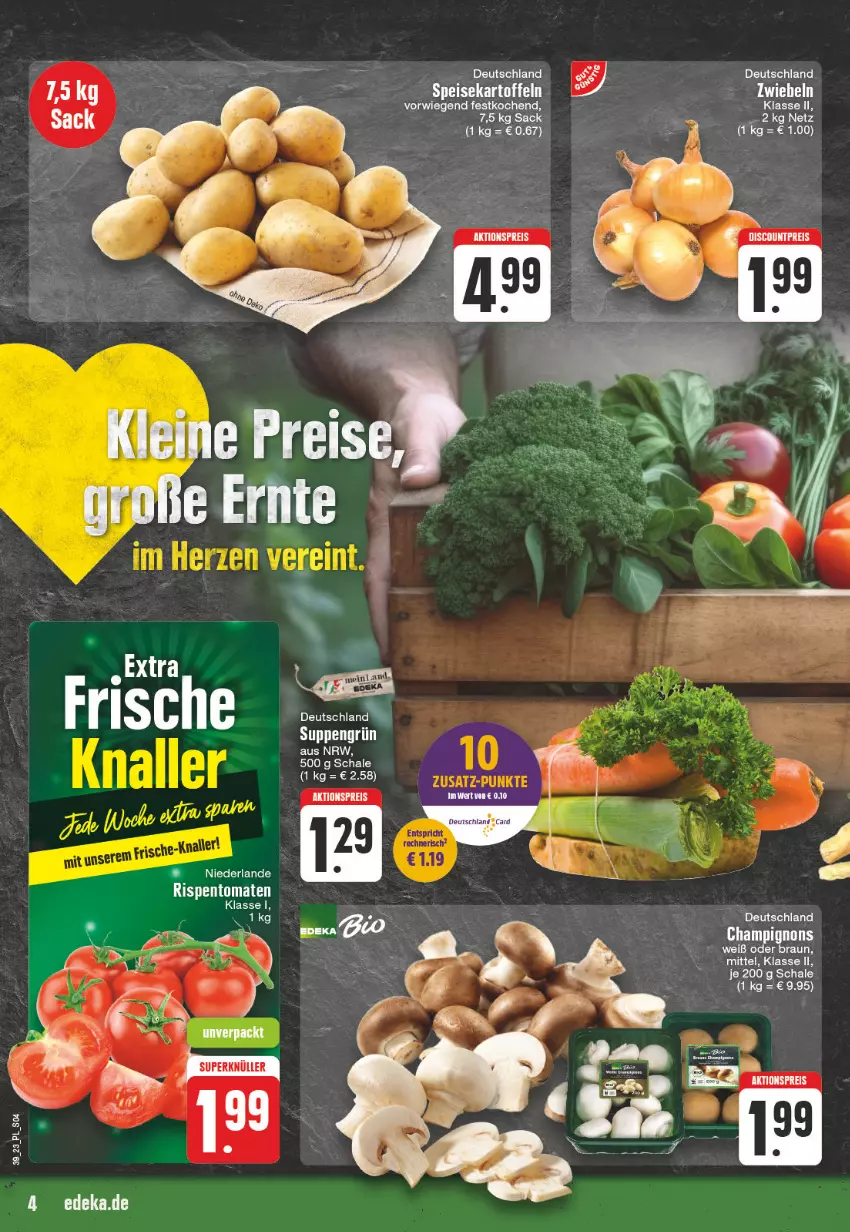 Aktueller Prospekt E Center - Angebote der Woche - von 18.09 bis 23.09.2023 - strona 4 - produkty: aktionspreis, braun, champignon, champignons, discount, eis, reis, sac, Schal, Schale, suppe, suppen, Ti