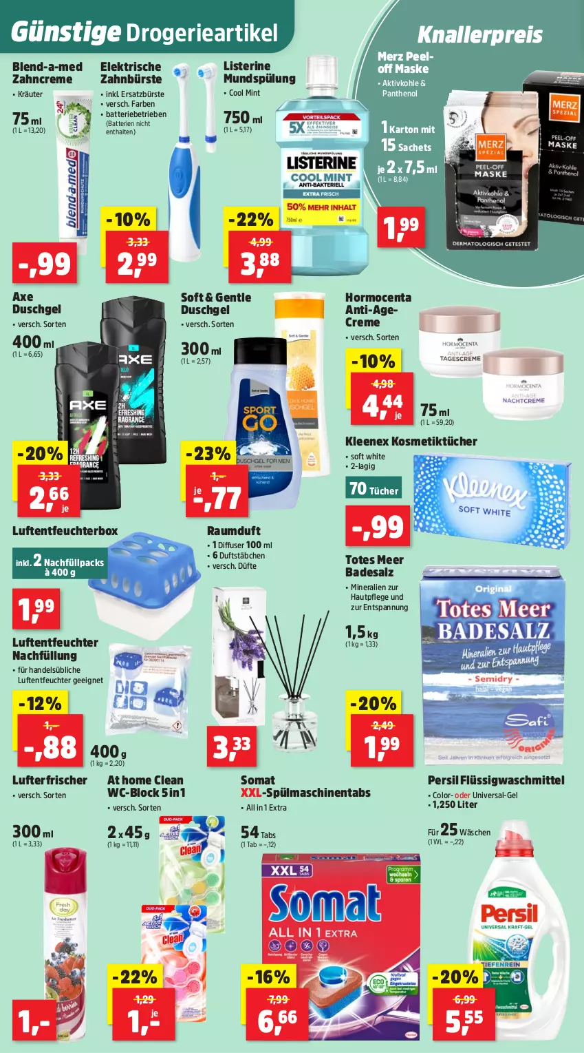 Aktueller Prospekt Thomas Philipps - von 06.10 bis 11.10.2025 - strona 16 - produkty: axe, axe duschgel, Bad, batterie, batterien, blend-a-med, bürste, creme, Diffuser, duschgel, eis, elektrische zahnbürste, Hautpflege, knallerpreis, kosmetik, Kosmetiktücher, kräuter, listerine, Luftentfeuchter, lufterfrischer, Maske, mint, mundspülung, Panthenol, persil, Raumduft, reis, sac, salz, somat, spülmaschinen, spülmaschinentabs, spülung, Ti, tücher, waschmittel, zahnbürste, zahncreme