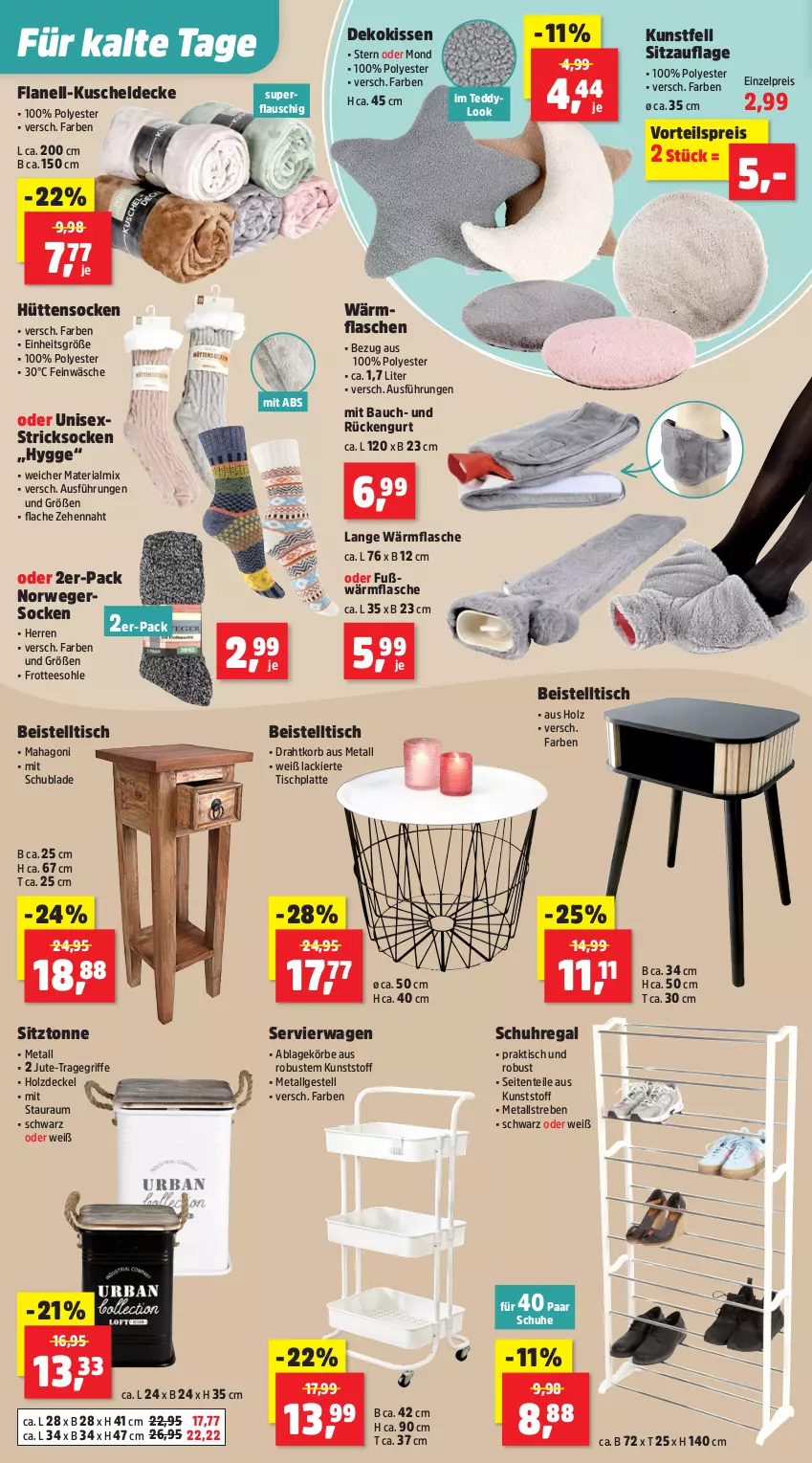 Aktueller Prospekt Thomas Philipps - von 06.10 bis 11.10.2025 - strona 6 - produkty: Bau, beistelltisch, decke, Deckel, dekokissen, Draht, eis, ente, flasche, Holz, HP, kissen, korb, kuscheldecke, lack, latte, LG, Norwegersocken, paar schuhe, regal, reis, Ria, rwe, schuhe, schuhregal, Servierwagen, Sitzauflage, socken, Stricksocken, tee, Ti, tisch, tischplatte, tragegriff, uhr, vorteilspreis