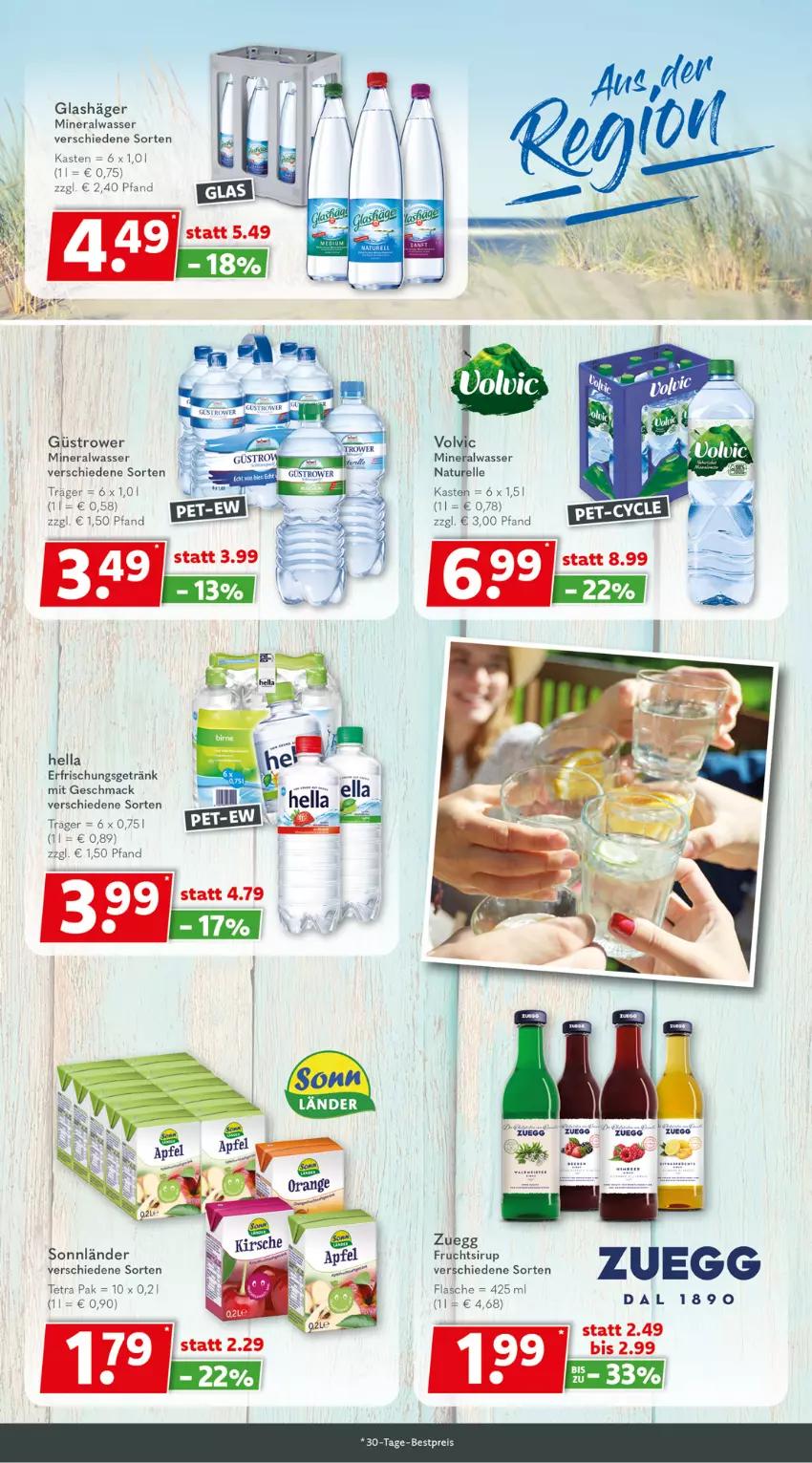 Aktueller Prospekt Getraenkeland - von 02.05 bis 13.05.2023 - strona 6 - produkty: Alwa, bestpreis, eis, elle, erfrischungsgetränk, flasche, frucht, getränk, hella, mac, mineralwasser, natur, reis, rel, sirup, volvic, wasser, zuegg