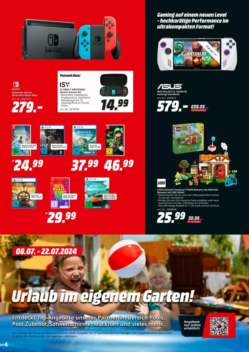 Aktueller Prospekt Media Markt - Prospekte - von 08.07 bis 20.07.2024 - strona 4 - produkty: angebot, angebote, Bau, ente, nintendo, Nintendo Switch, Ti