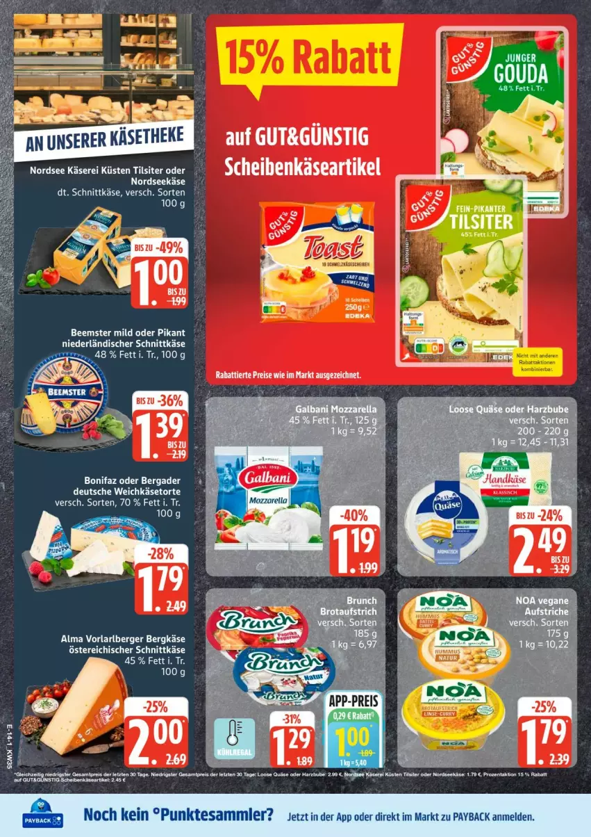 Aktueller Prospekt Edeka - Prospekte - von 24.08 bis 29.08.2026 - strona 16 - produkty: Beemster, bergader, Berger, Bergkäse, Käse, niederländischer schnittkäse, Nordsee, schnittkäse, Ti, Tilsiter, torte, weichkäse