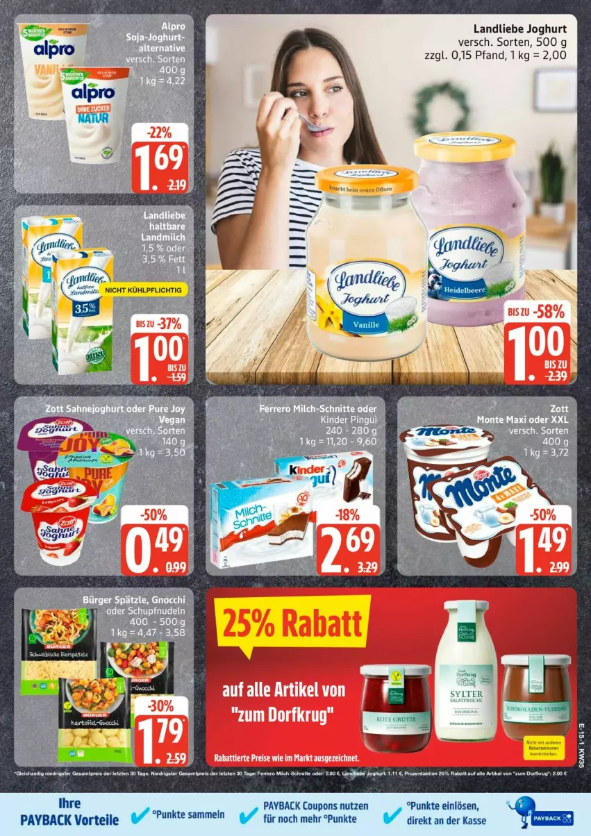 Aktueller Prospekt Edeka - Prospekte - von 24.08 bis 29.08.2026 - strona 17 - produkty: coupon, coupons, eis, ferrero, joghur, joghurt, landliebe, landliebe joghurt, milch, milch-schnitte, payback, reis, Ti, ZTE, Zum Dorfkrug