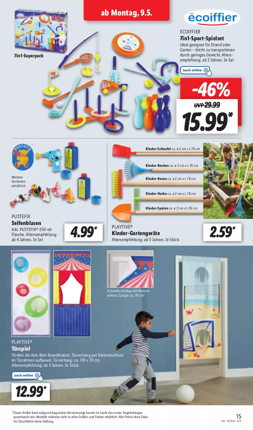 Aktueller Prospekt Lidl - Aktionsprospekt - von 09.05 bis 14.05.2022 - strona 19 - produkty: angebot, Bau, dell, eis, elle, flasche, Garten, Kinder, Mode, reis, Ria, ring, Seife, Spaten, Sport, Ti, Tiere, ZTE