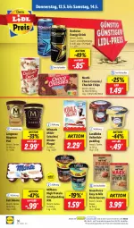 Gazetka promocyjna Lidl - Aktionsprospekt - Gazetka - ważna od 14.05 do 14.05.2022 - strona 40 - produkty: Bona, chips, choclait chips, choco crossies, crossies, drink, eis, elle, energy drink, fleisch, Grießpudding, HP, Kinder, kinder pingui, landliebe, langnese, magnum, Milbona, milch, Milchschnitte, monte, ndk, nestlé, pingui, preisvorteil, pudding, reis, Rockstar, Schal, Schale, teller, Ti, vollmilch, zott, Zott Monte