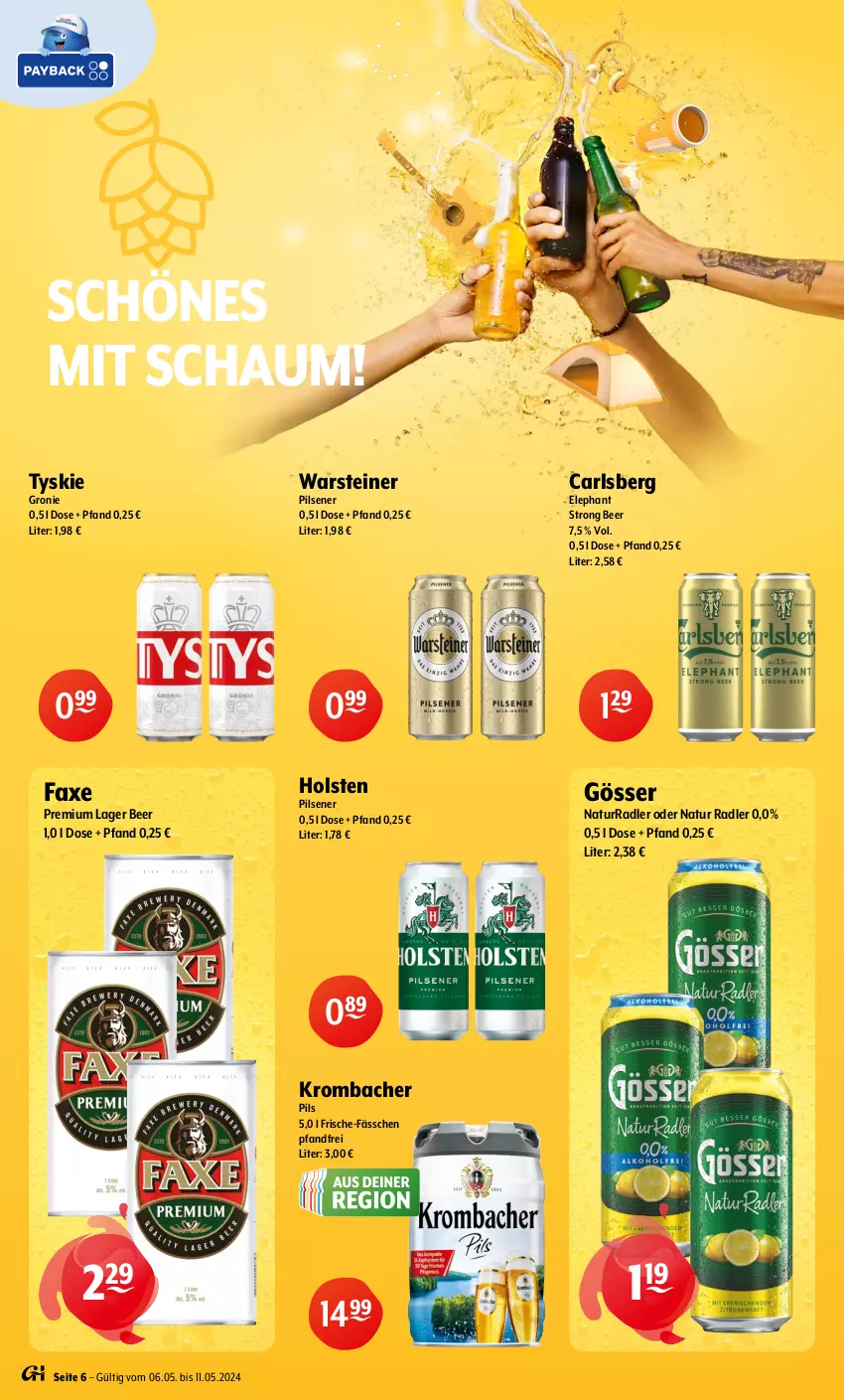 Aktueller Prospekt Getraenke Hoffmann - Prospekte - von 06.05 bis 11.05.2024 - strona 6 - produkty: axe, carlsberg, gösser, holsten, krombache, krombacher, krombacher pils, natur, natur radler, pils, pilsener, radler, steiner, Ti, tyskie, warsteiner