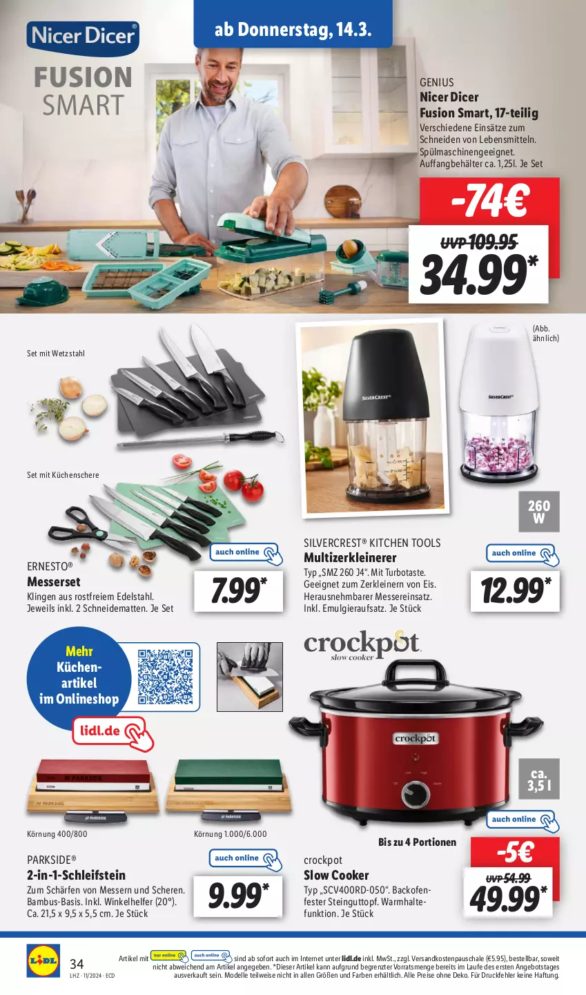 Aktueller Prospekt Lidl - Aktionsprospekt - von 11.03 bis 16.03.2024 - strona 40 - produkty: angebot, backofen, bambus, Behälter, dell, edelstahl, eis, elle, ernesto, küche, Küchen, lebensmittel, leine, LG, messer, Messerset, Mode, ndk, Ofen, Parkside, reis, Schal, Schale, Schere, silvercrest, spülmaschinen, Ti, topf, Zerkleinerer, ZTE