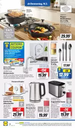 Gazetka promocyjna Lidl - Aktionsprospekt - Gazetka - ważna od 16.03 do 16.03.2024 - strona 44 - produkty: angebot, armatur, auto, besteck, besteckset, Brei, brötchen, coupon, decke, Deckel, dell, edelstahl, eis, elle, ernesto, Frittierkorb, gabel, geschirr, Glasdeckel, grill, Grillpfanne, herdarten, ilag, kaffee, Kocher, korb, Löffel, messer, Mode, ndk, Ofen, pfanne, reiniger, reis, Schal, Schale, schläuche, silvercrest, Ti, Tiere, tisch, toast, toaster, topf, und pfanne, wasser, wasserkocher, ZTE