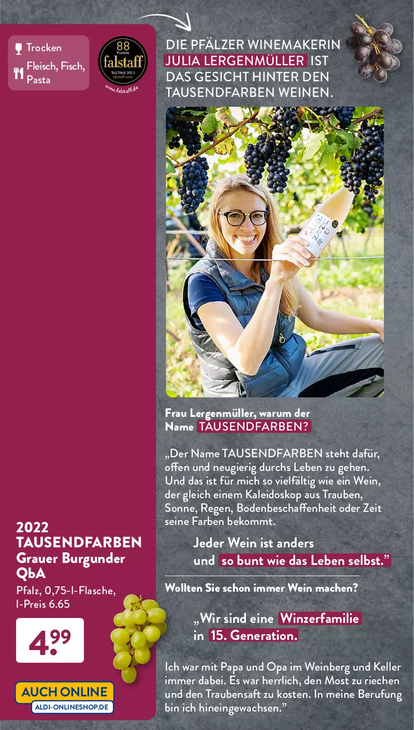 Aktueller Prospekt AldiSud - UNSERE WEINSCHMECKER-AUSWAHL - von 01.09 bis 30.09.2023 - strona 4 - produkty: aldi, asti, auer, beko, burgunder, eis, elle, fisch, flasche, fleisch, grauer burgunder, mac, Müller, pasta, reis, rum, saft, Ti, trauben, Traubensaft, wein, weine