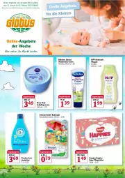 Gazetka promocyjna Globus - Prospekte - Gazetka - ważna od 05.02 do 05.02.2022 - strona 1 - produkty: angebot, angebote, angebotspreis, Bad, bübchen, creme, eis, hipp, Huggies, Kinder, Kinder Badespaß, leine, nivea, Nivea Baby, penaten, Pflegecreme, Pflegeöl, reis, Spezi, Ti, tücher