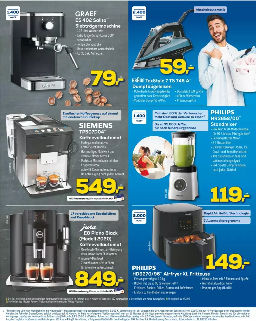 Aktueller Prospekt Euronics - Prospekte - von 22.06 bis 29.06.2022 - strona 6 - produkty: Airfryer, auto, braten, braun, bügel, Bügeleisen, dampfbügeleisen, dell, eis, ente, fritteuse, Germ, grill, lack, lion, milch, Mode, monati, obst, Obst und Gemüse, oreo, Philips, Rauch, Reinigung, rezept, rezepte, Schal, Schale, siemens, smoothie, Ti, Tiere, tisch, und gemüse, wasser, wassertank