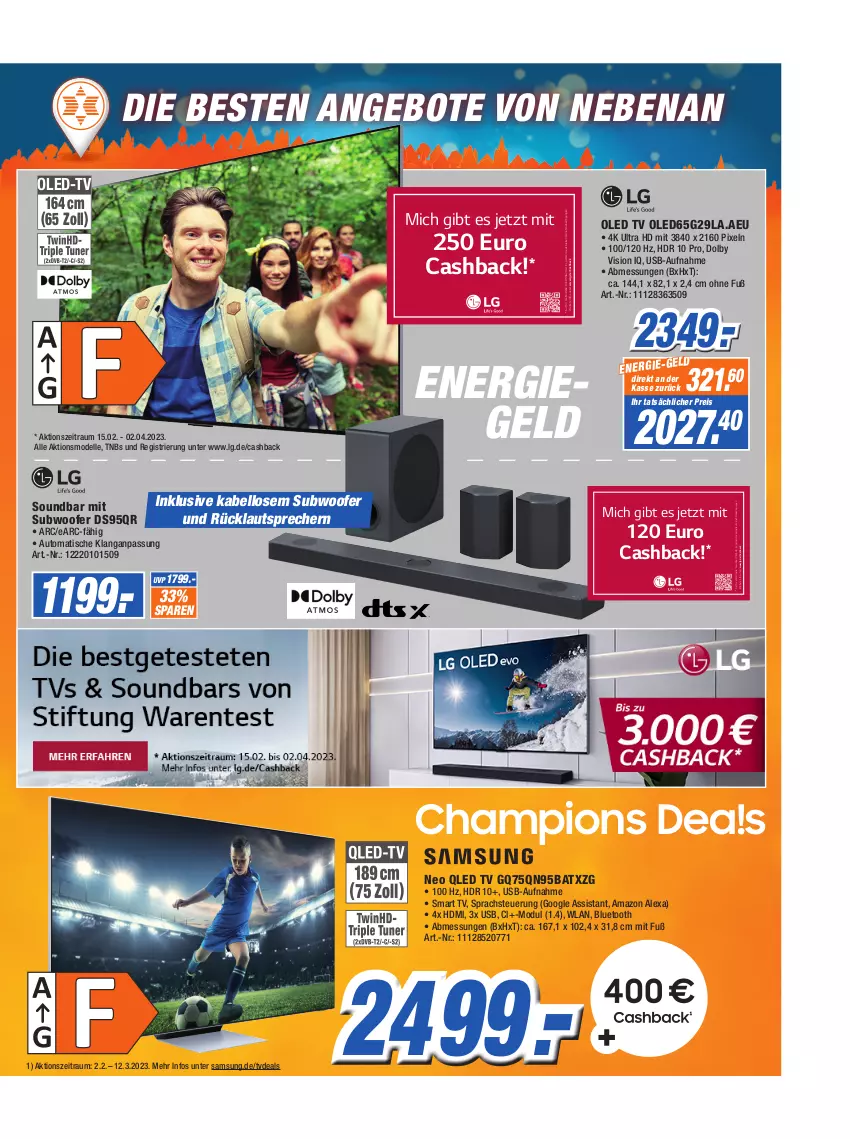 Aktueller Prospekt Expert Technomarkt - Prospekte - von 22.02 bis 28.02.2023 - strona 5 - produkty: alexa, amazon alexa, angebot, angebote, auto, champion, dell, eis, elle, HDMI, lautsprecher, led tv, LG, Mode, oled tv, Oled-TV, qled, reis, Samsung, smart tv, soundbar, Subwoofer, Ti, tisch, usb