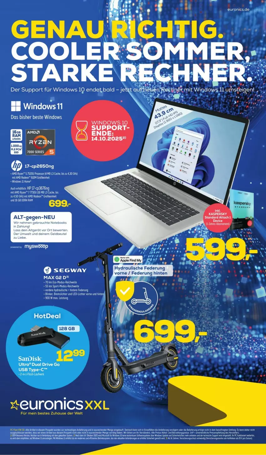 Aktueller Prospekt Euronics - Prospekte - von 23.07 bis 03.08.2025 - strona 1 - produkty: led-licht, nero, ryzen, Ti, usb