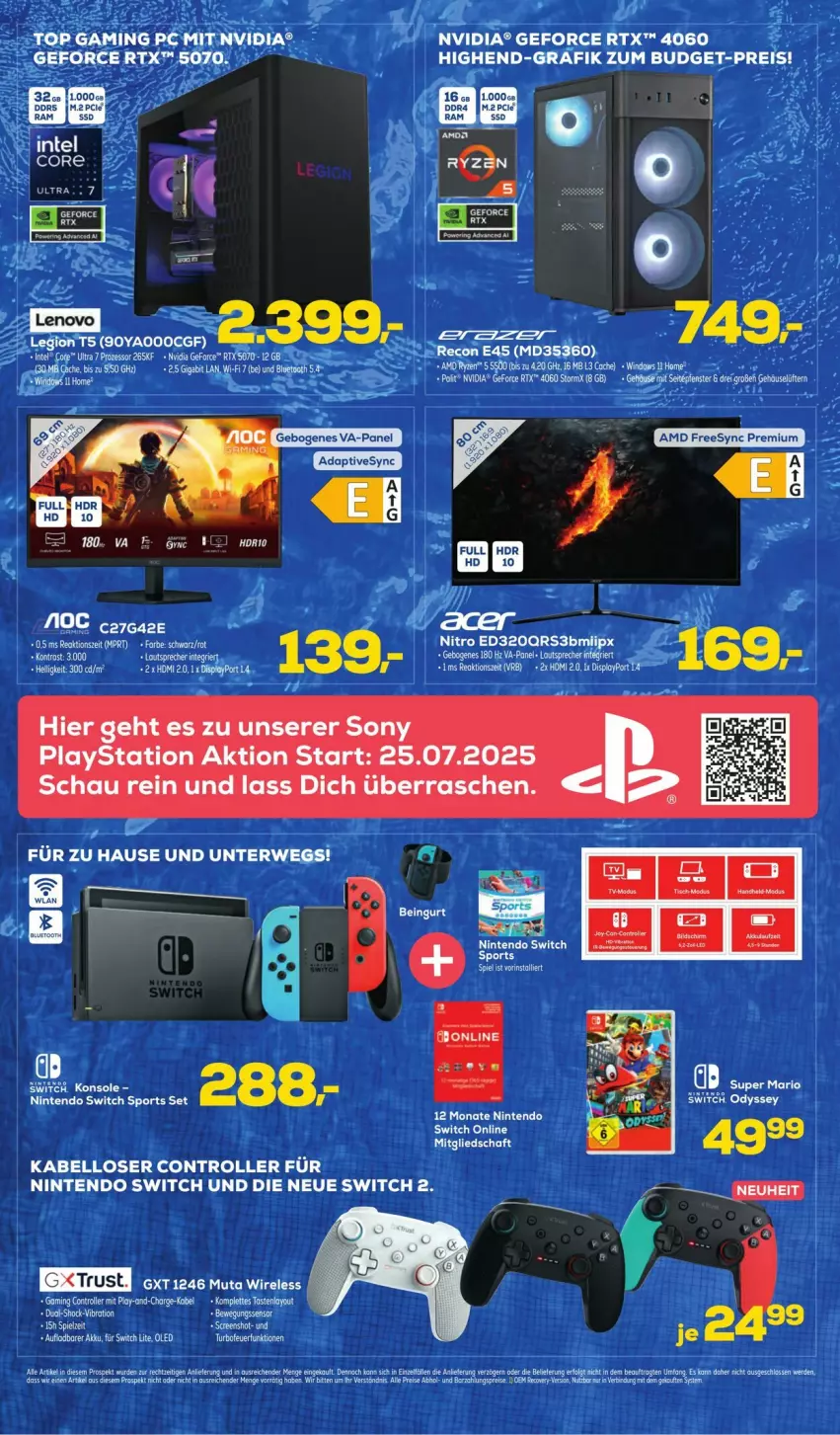 Aktueller Prospekt Euronics - Prospekte - von 23.07 bis 03.08.2025 - strona 2 - produkty: eier, geforce, HDMI, nintendo, Nintendo Switch, nvidia, Roller, rtx, rwe, Sport, tee, Ti