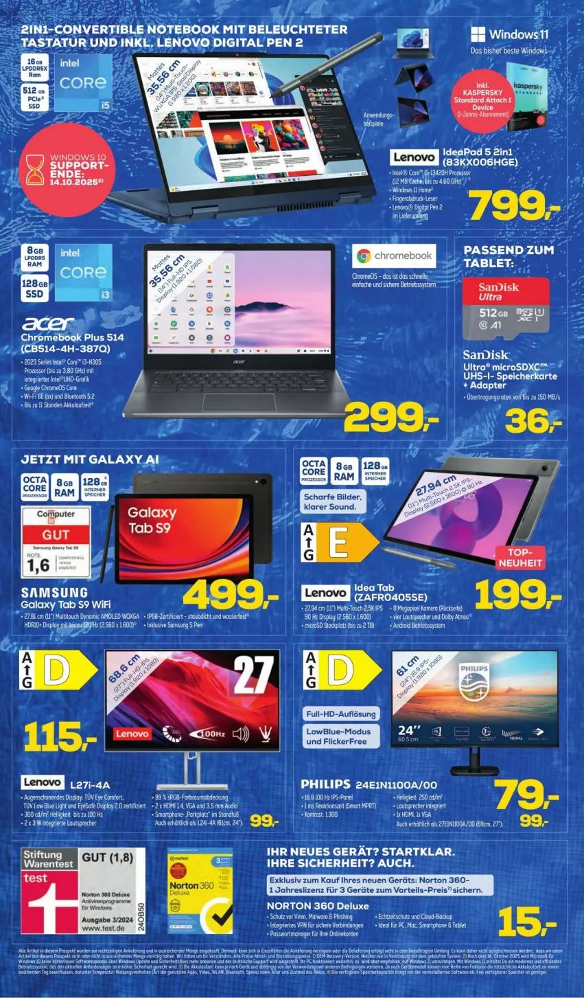 Aktueller Prospekt Euronics - Prospekte - von 23.07 bis 03.08.2025 - strona 4 - produkty: Betriebssystem, bier, Bose, eis, elle, erde, Intel, lautsprecher, lenovo, microsd, Philips, Samsung, samsung galaxy, Spiele, Ti
