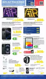 Gazetka promocyjna Euronics - Prospekte - Gazetka - ważna od 03.08 do 03.08.2025 - strona 7 - produkty: aeg, akku, Apple, Apple Pencil, Apple Watch, Apple Watch SE, auto, batterie, bio, deka, eis, ente, Gesundheit, GPS, ipad, iphone, kamera, Kameras, ladekabel, leine, mac, macbook, macbook air, natur, nivea, Ofen, Pods, rama, reis, rum, rwe, schreibtisch, Spiele, ssd, Ti, tisch, uhr, usb