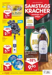 Gazetka promocyjna Netto Marken-Discount - Filial-Angebote - Gazetka - ważna od 12.03 do 12.03.2022 - strona 40 - produkty: alkohol, angebot, angebote, beere, beeren, beste butter, bitburger, burger, butter, discount, eis, filet, filets, fisch, frau antje, Gorbatschow, heidelbeere, heidelbeeren, Holz, kracher, marken-discount, ndk, pils, premium pils, reis, Schal, Schale, Streichzart, thunfisch, Ti, uhr, versandkostenfrei, wodka, ZTE