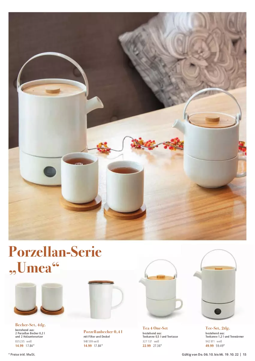 Aktueller Prospekt Selgros - Kochen - von 06.10 bis 19.10.2022 - strona 15 - produkty: Becher, decke, Deckel, eis, Holz, LG, reis, tasse, tee, teekanne, Teetasse, Ti, Untersetzer