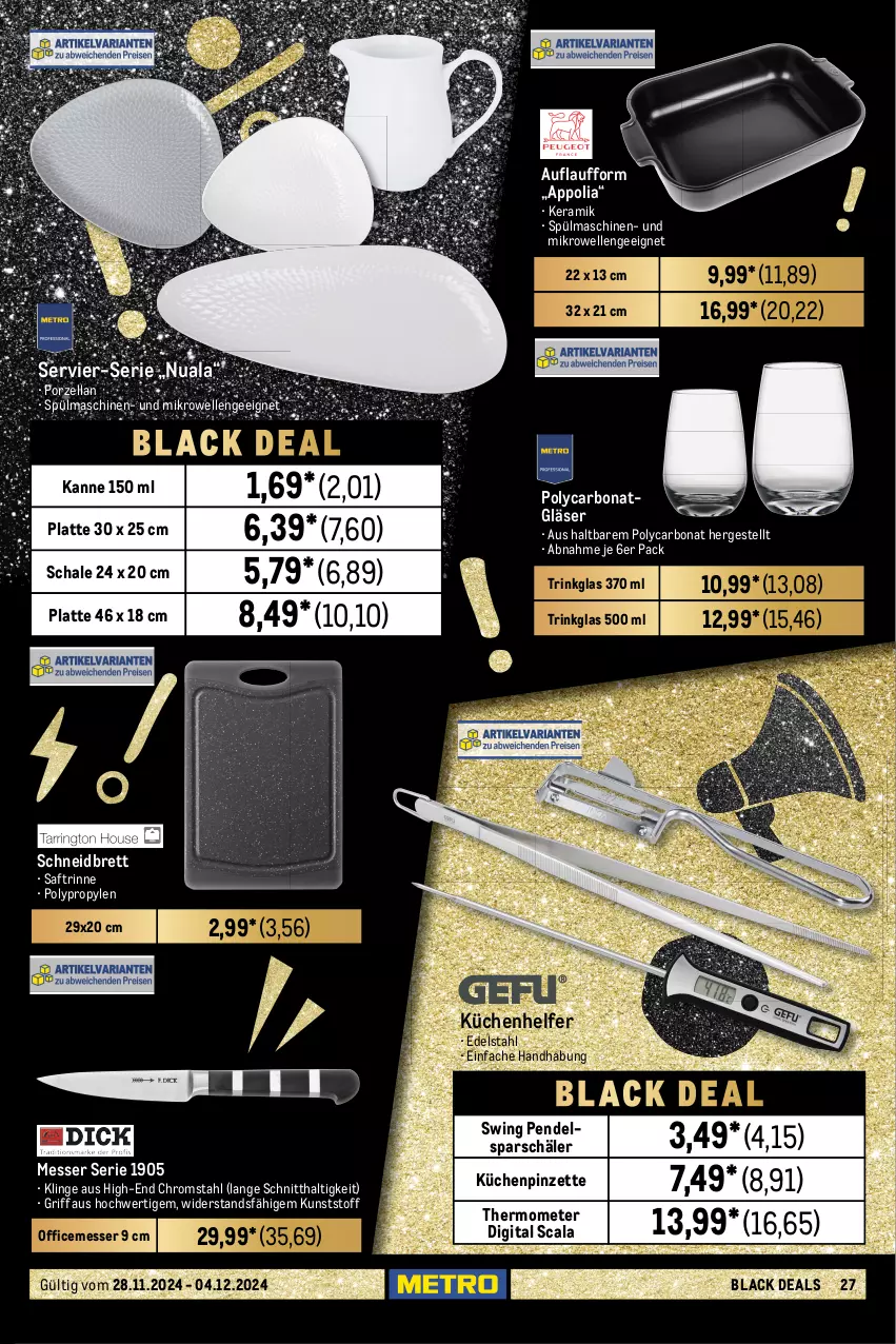 Aktueller Prospekt Metro - Food-Nonfood - von 28.11 bis 04.12.2024 - strona 27 - produkty: auer, auto, Bau, baumwolle, beleuchtung, Bona, decke, edelstahl, eis, elle, geschirr, geschirrspüler, Gläser, klarspüler, küche, Küchen, Küchenhelfer, lack, latte, messer, Metro, mikrowelle, office, Pinzette, Rauch, reis, saft, salz, Schal, Schale, Schere, spülmaschinen, teller, thermometer, Ti, trinkglas, wasser, wolle