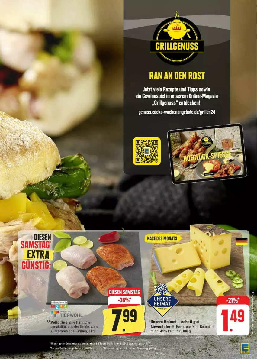 Aktueller Prospekt Edeka - Prospekte - von 17.08 bis 24.08.2024 - strona 15 - produkty: angebot, angebote, braten, deka, eier, gewinnspiel, grill, magazin, milch, nuss, Pollo Fino, Spezi, tee, Ti