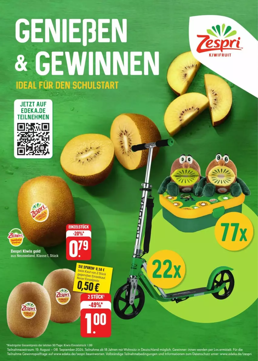 Aktueller Prospekt Edeka - Prospekte - von 17.08 bis 24.08.2024 - strona 39 - produkty: deka, eis, Elan, erde, gewinnspiel, kiwi, reis, Ti, tuc, zespri, ZTE