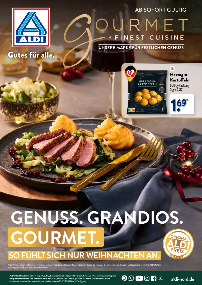 Aktueller Prospekt Aldi Nord - Weihnachten: Gourmet 2023 - von 05.11 bis 30.11.2023 - strona 1 - produkty: aldi, angebot, auto, gin, kartoffel, kartoffeln, nuss, telefon, Ti, weihnachten